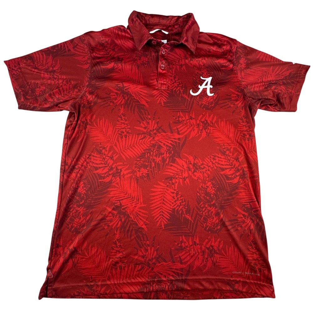 Columbia PFG Men's Alabama Crimson Tide Polo Shirt Omni-Shade Red Size‎ S/P
